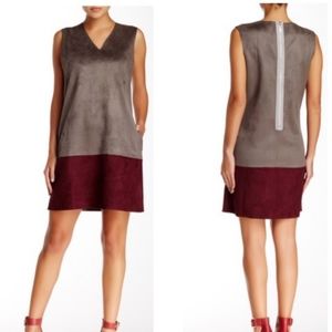 Nwot Gracia faux suede dress colorblock